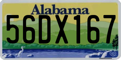 AL license plate 56DX167