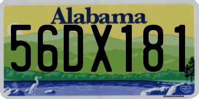 AL license plate 56DX181