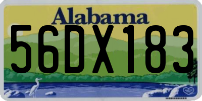 AL license plate 56DX183