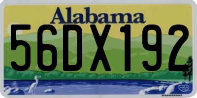 AL license plate 56DX192
