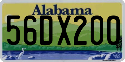 AL license plate 56DX200