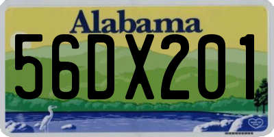 AL license plate 56DX201