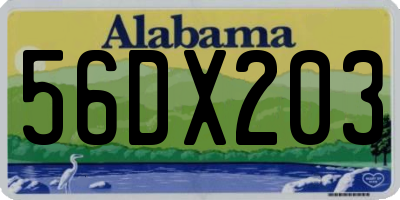 AL license plate 56DX203
