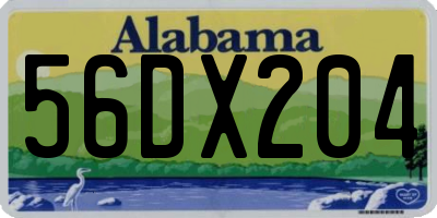 AL license plate 56DX204