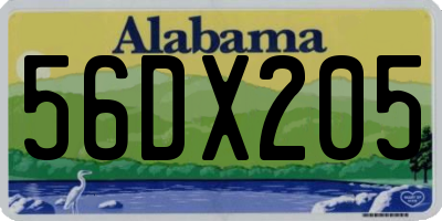 AL license plate 56DX205