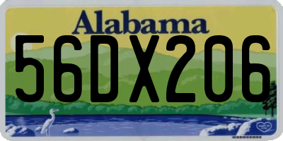 AL license plate 56DX206