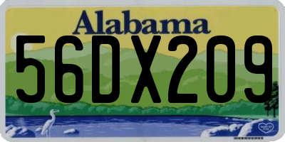 AL license plate 56DX209
