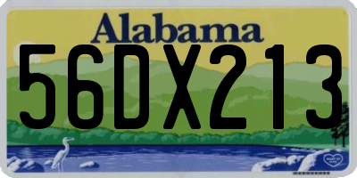 AL license plate 56DX213