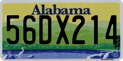 AL license plate 56DX214