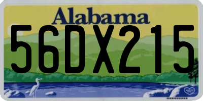 AL license plate 56DX215