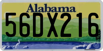 AL license plate 56DX216