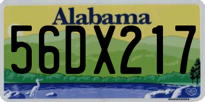 AL license plate 56DX217
