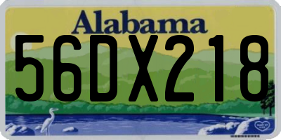 AL license plate 56DX218