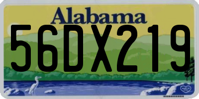 AL license plate 56DX219