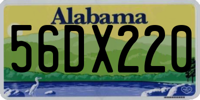 AL license plate 56DX220