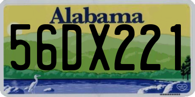 AL license plate 56DX221