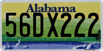 AL license plate 56DX222