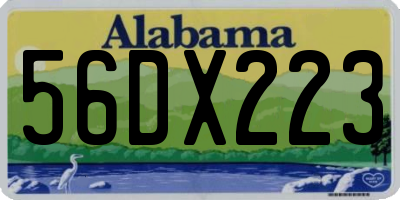 AL license plate 56DX223