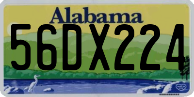 AL license plate 56DX224