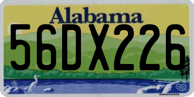 AL license plate 56DX226