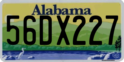 AL license plate 56DX227