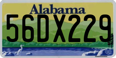 AL license plate 56DX229