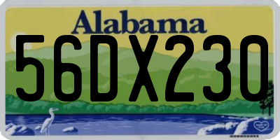 AL license plate 56DX230