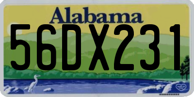 AL license plate 56DX231