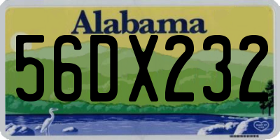 AL license plate 56DX232