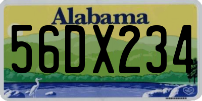 AL license plate 56DX234