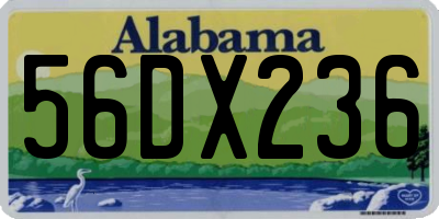 AL license plate 56DX236