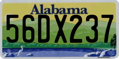AL license plate 56DX237