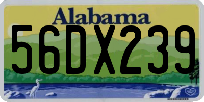 AL license plate 56DX239