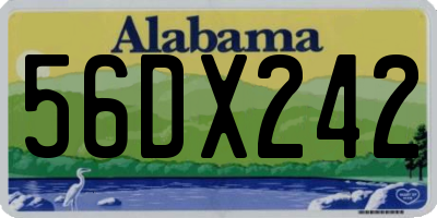 AL license plate 56DX242