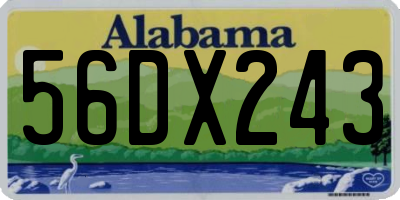 AL license plate 56DX243