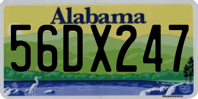 AL license plate 56DX247