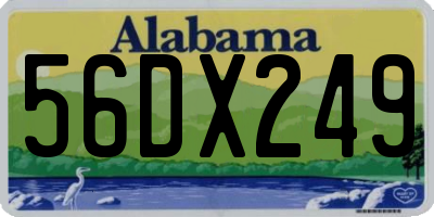 AL license plate 56DX249