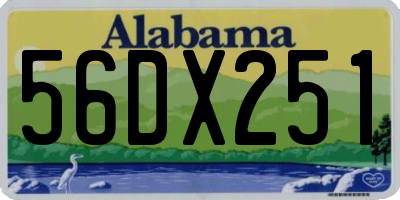 AL license plate 56DX251