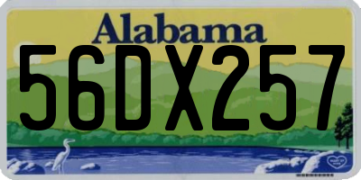 AL license plate 56DX257