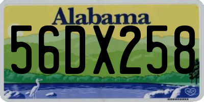 AL license plate 56DX258