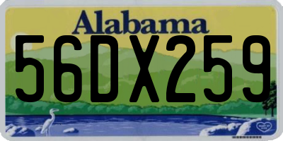 AL license plate 56DX259