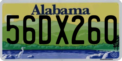 AL license plate 56DX260