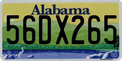 AL license plate 56DX265