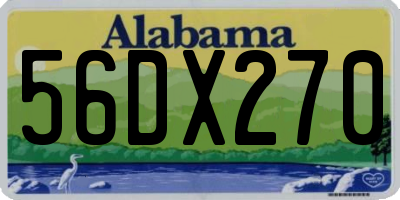 AL license plate 56DX270