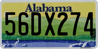 AL license plate 56DX274