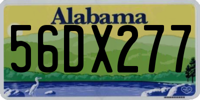 AL license plate 56DX277
