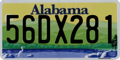 AL license plate 56DX281