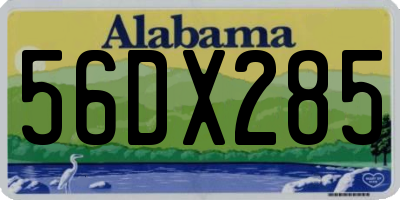 AL license plate 56DX285