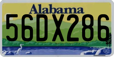 AL license plate 56DX286