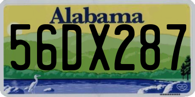 AL license plate 56DX287